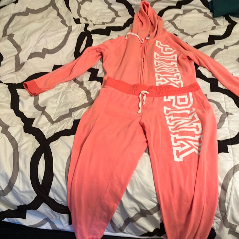 PINK track suit. Baby pink size large